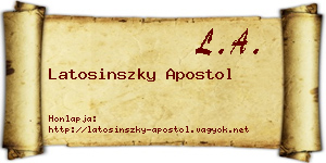 Latosinszky Apostol névjegykártya